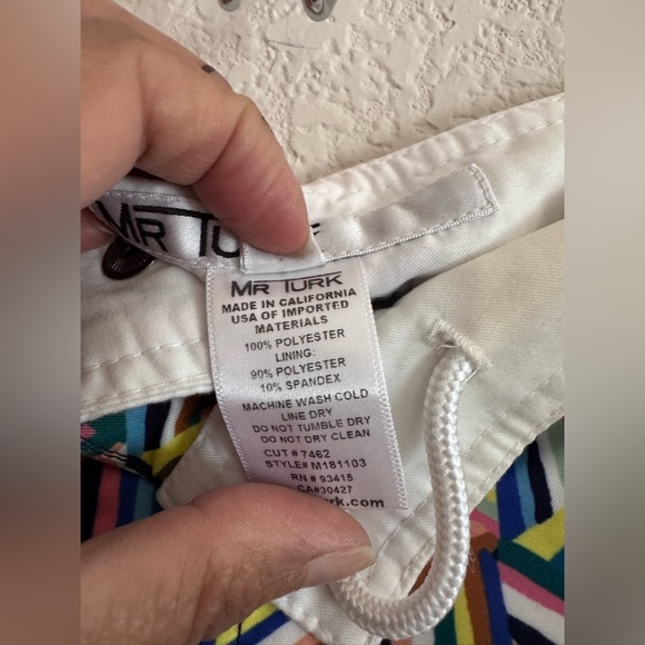 Mr Turk Geometric Patterned Men’s Swim Trunks/Shorts Size 32 - Picture 7 of 11